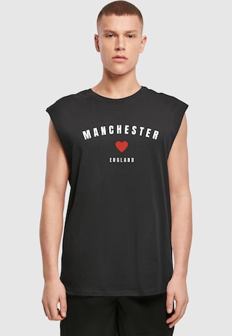 Merchcode Top 'Manchester X' in Schwarz: Vorderseite