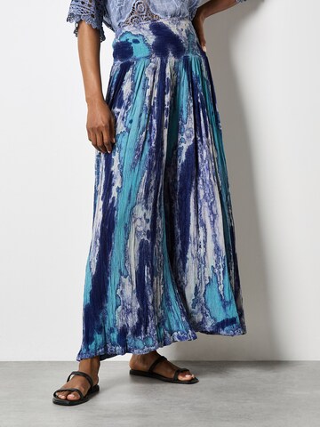 Wide Leg Pantalon Apricot en bleu : devant
