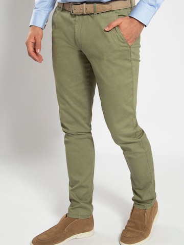 Suitable Regular Chino 'Pico' in Groen: voorkant