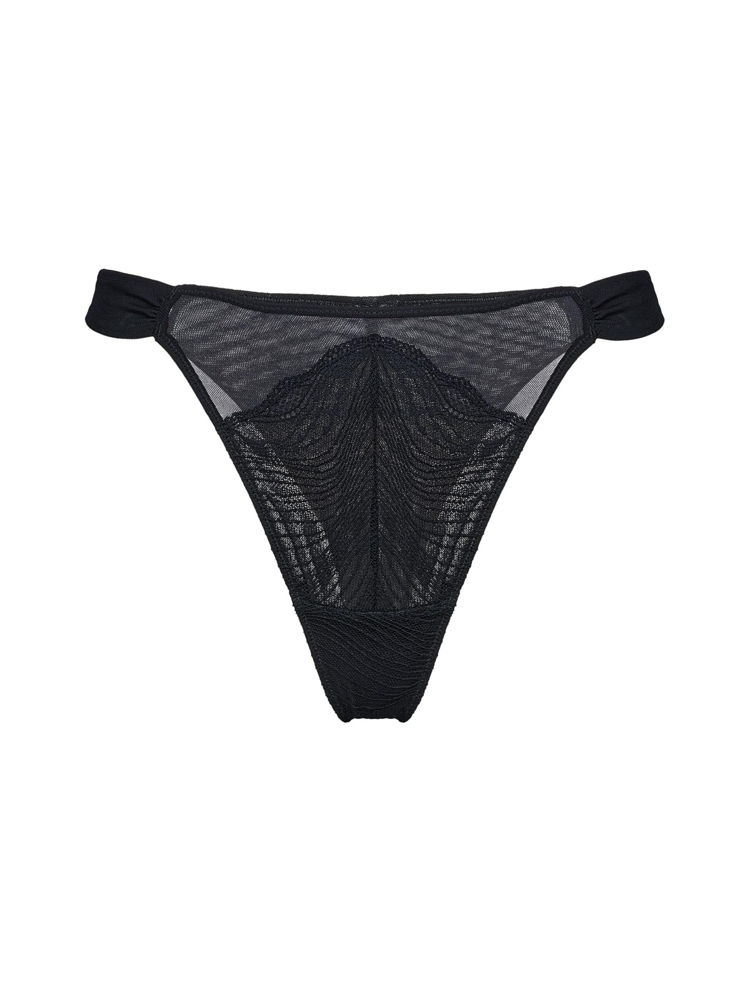 String 'String Celebrisy, leichter Shaping Effekt, feine Spitze' di ESOTIQ in nero: frontale