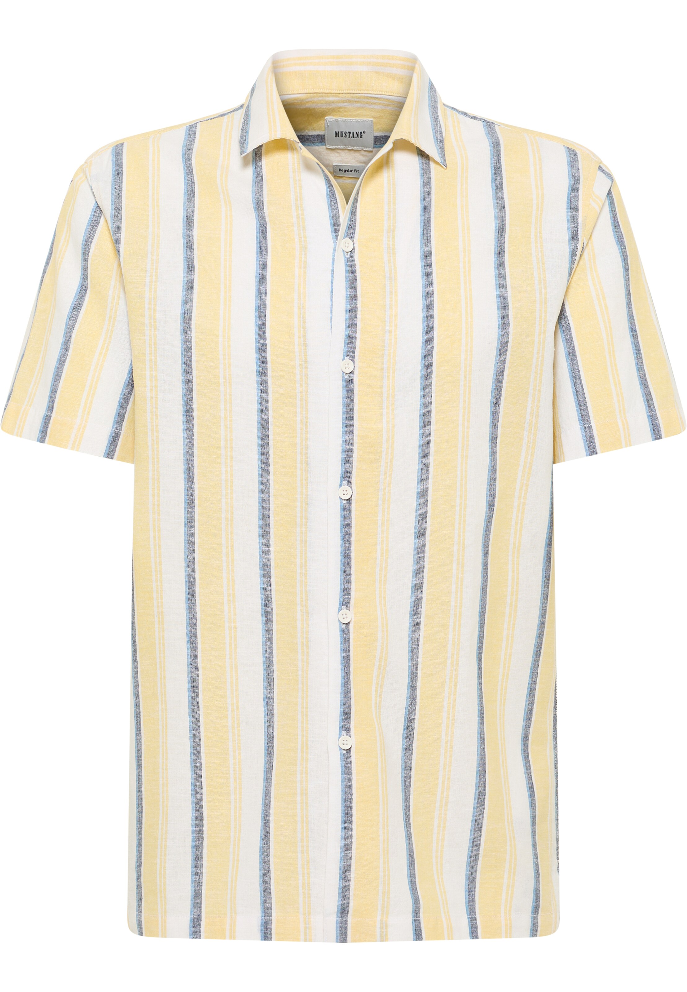 MUSTANG Button Up Shirt 'Layton' in Yellow: front