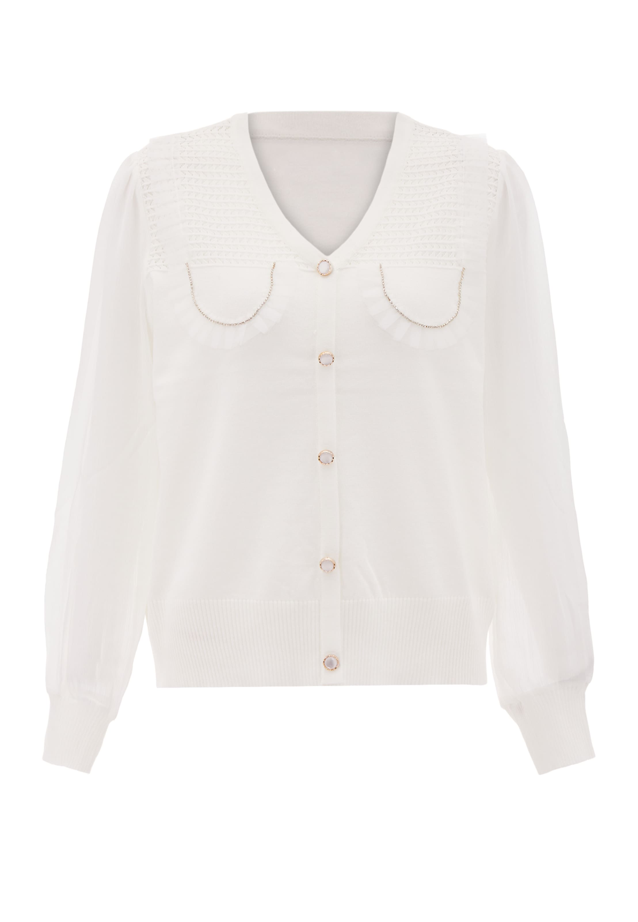 carato Knit cardigan in White: front