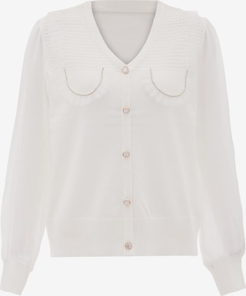 carato Knit Cardigan in White: front