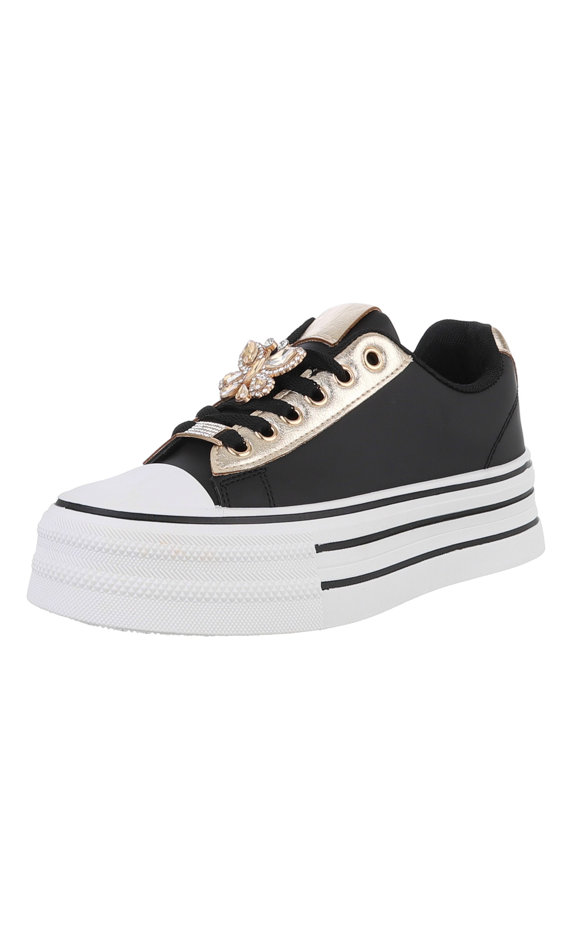 Ital-Design Sneakers in Gold / Black / White, Item view