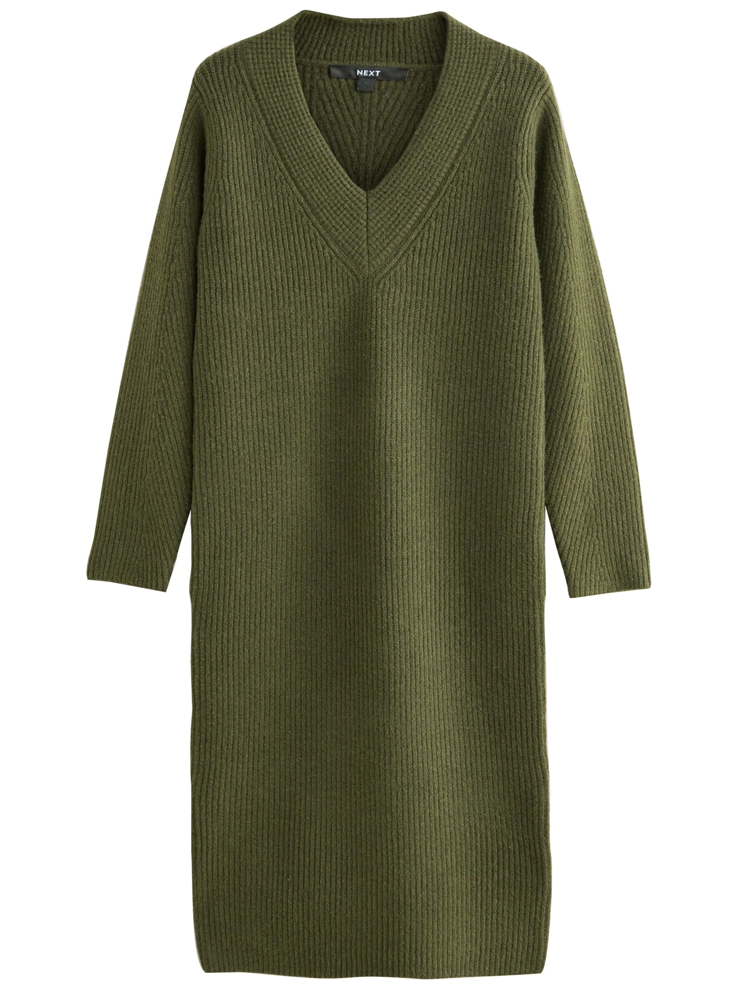 Next Gebreide jurk in Groen: voorkant