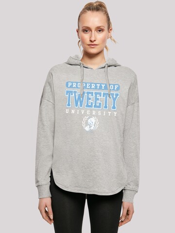 F4NT4STIC Sweatshirt 'Looney Tunes Tweety Property Of University' in Grey: front