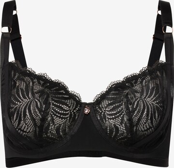 T-shirt Reggiseno di Ulla Popken in nero: frontale