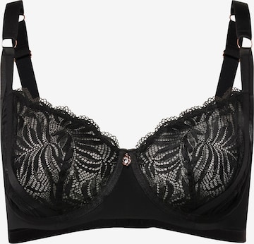 Ulla Popken T-shirt Bra in Black: front