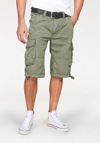 ALPHA INDUSTRIES Regular Cargo Pants 'Jet' in Green: front