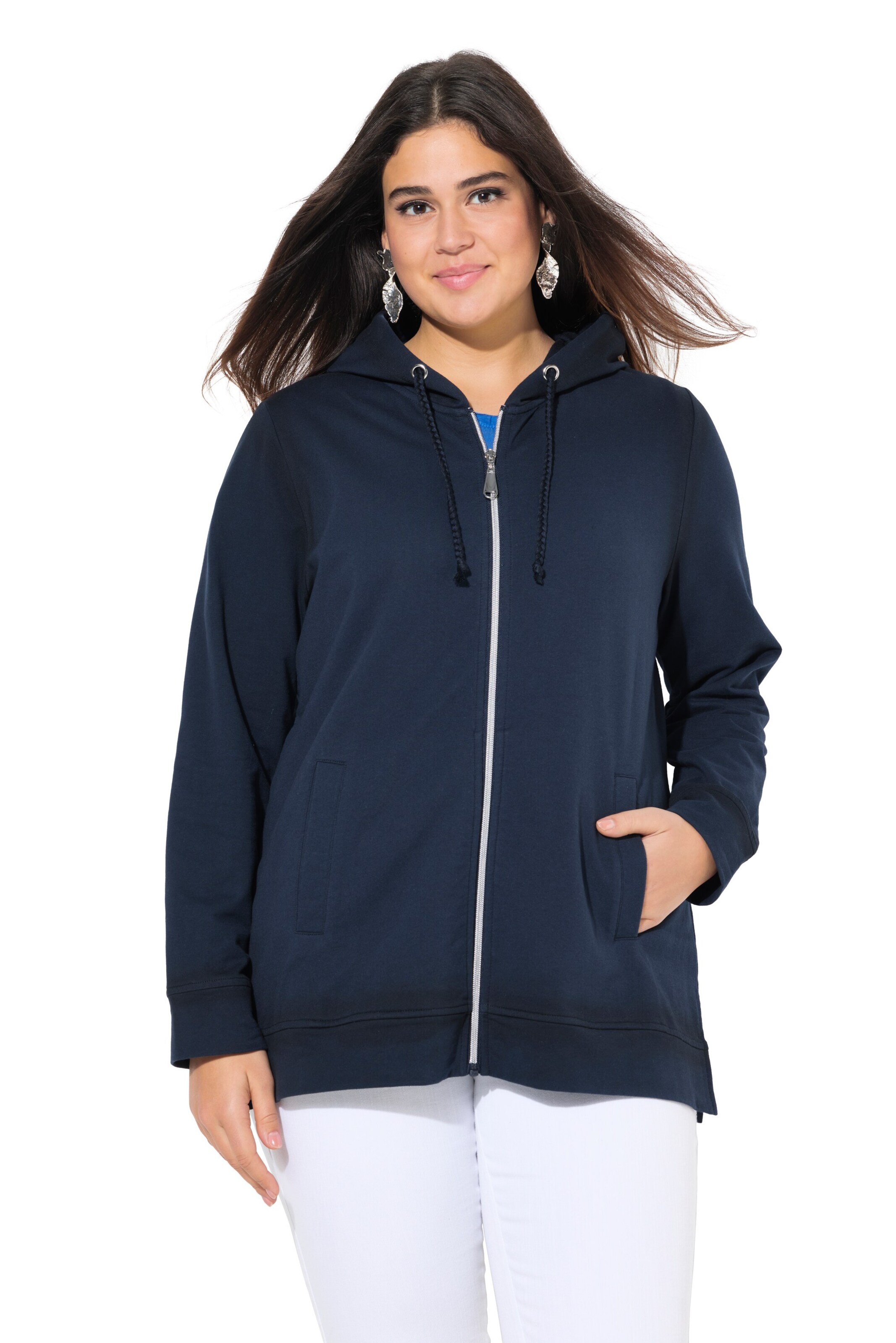 Ulla Popken Sweat jacket in Blue: front