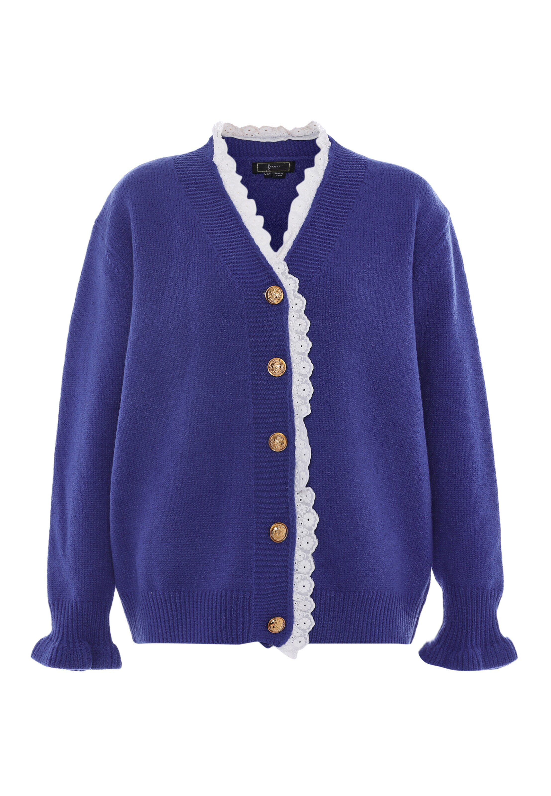 faina Cardigan i blå: forside