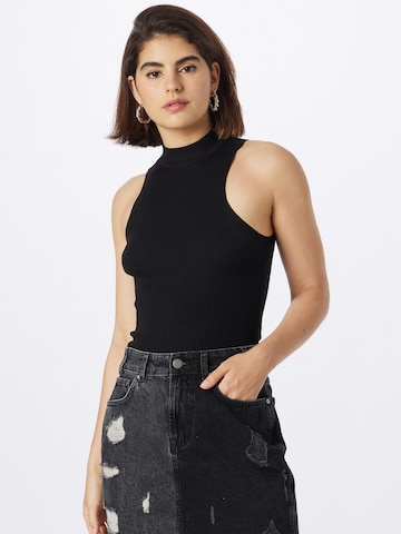 Urban Classics Knitted Top in Black: front