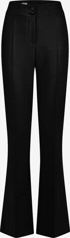 MARC AUREL Flared Pleated Pants in Black: front