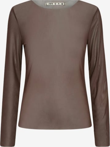 Ivy Copenhagen - Camisa ' IVY-Toulle ' em castanho: frente