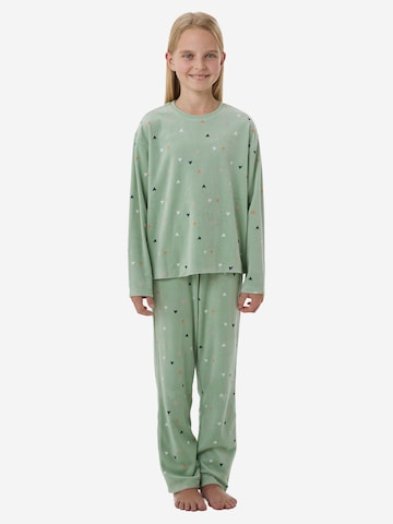 SCHIESSER Pajamas ' Nightwear ' in Green: front