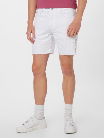 Calvin Klein Jeansregular Traperice - bijela boja: prednji dio