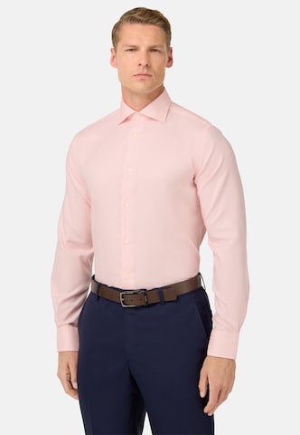 Boggi Milano Regular Fit Hemd in Pink: Vorderseite