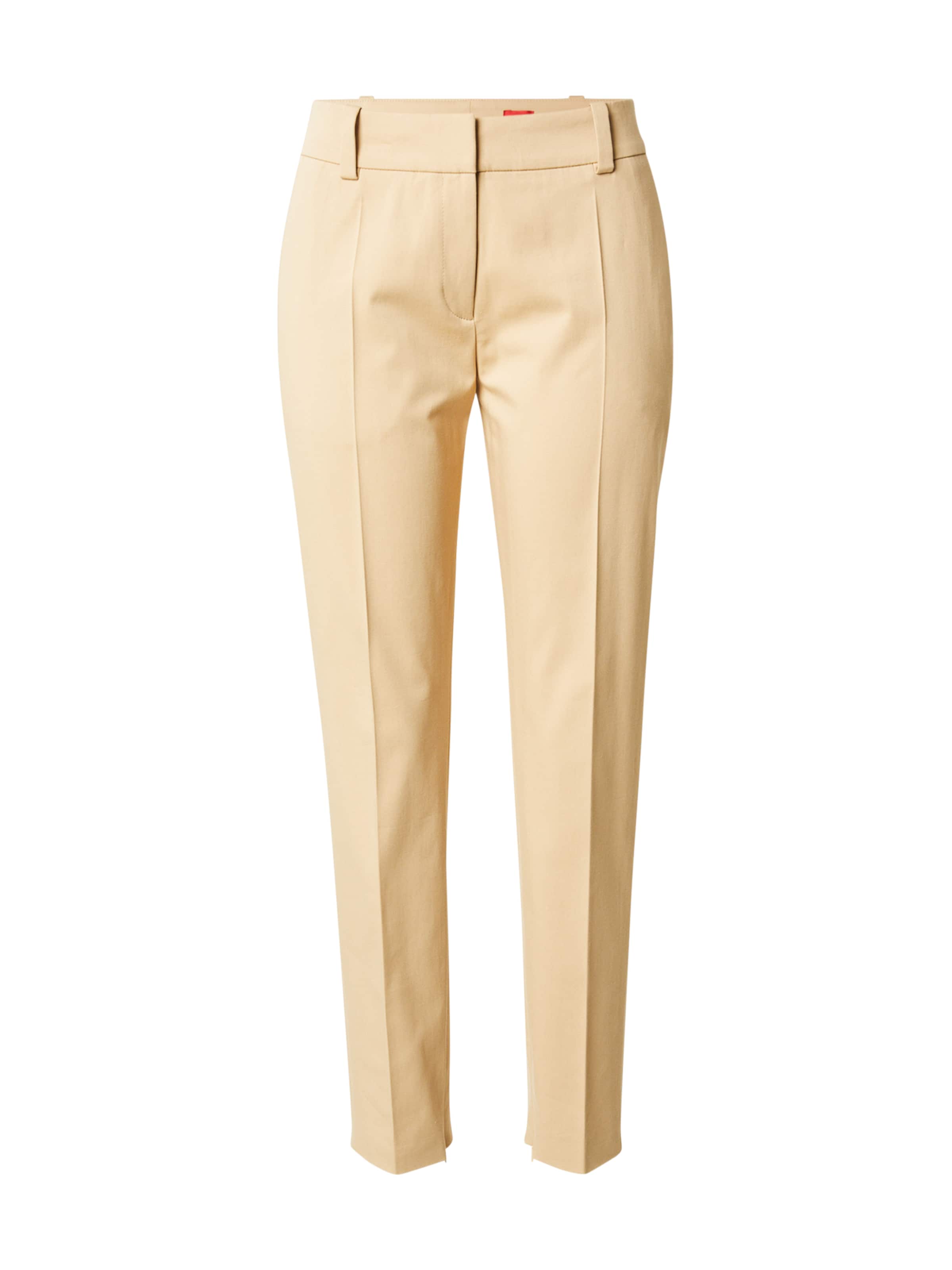 HUGO Štandardný strih Plisované nohavice 'Hedima' - Béžová: predná strana