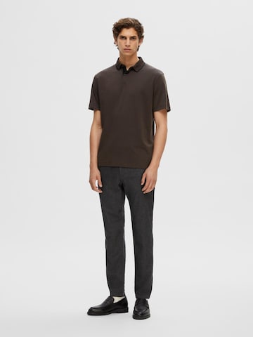 SELECTED HOMME Poloshirt 'Leroy' in Braun