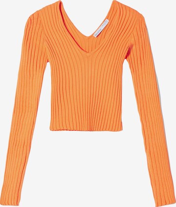 Pull-over Bershka en orange : devant