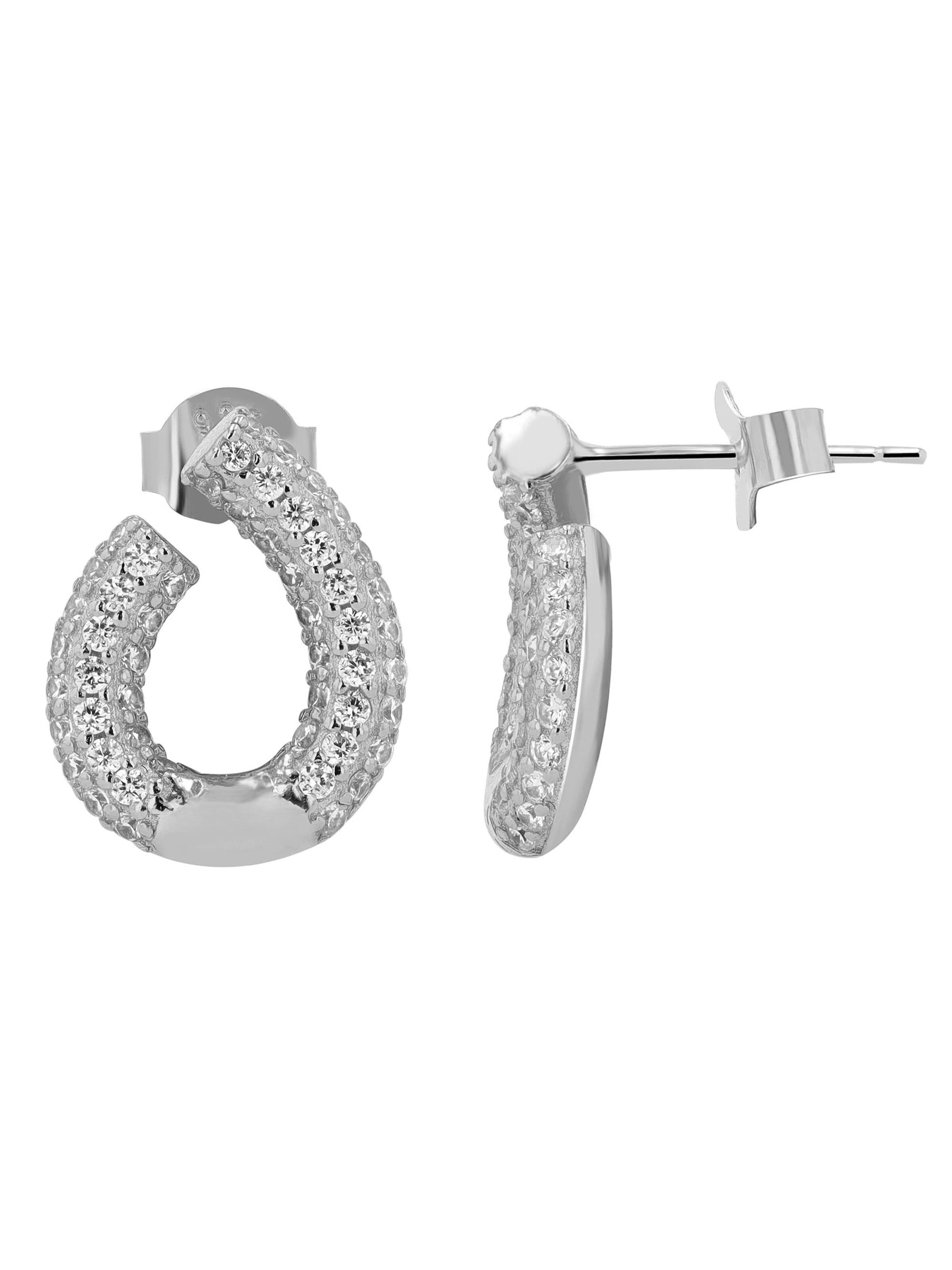 Akzent Earrings '"Elenia" aus 925 Sterlingsilber, rhodiniert, langlebig' in Silver