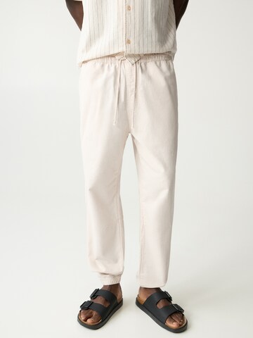Pull&Bear Tapered Bukser i beige: forside
