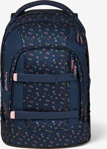 Satch Backpack in Blue: front