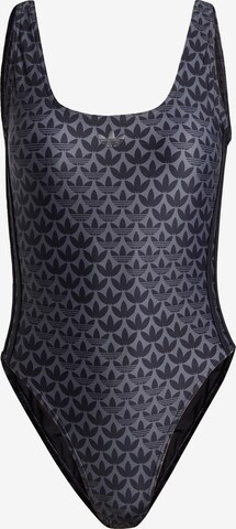 ADIDAS ORIGINALS Swimsuit 'Monogram 3-Stripes' in Grey: front