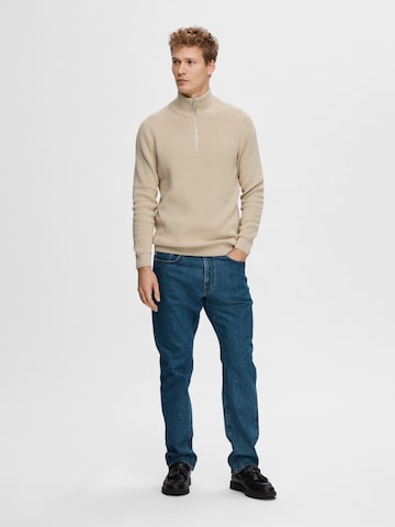 SELECTED HOMME Pullover 'Own' in Beige