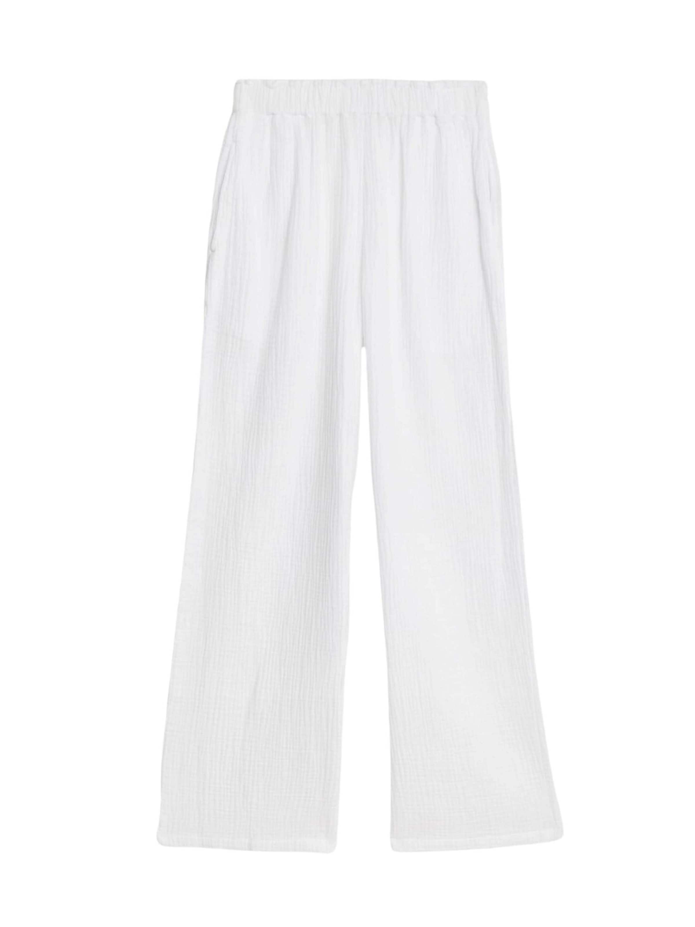 Marks & Spencer Wide Leg Hose in Weiß: Vorderseite