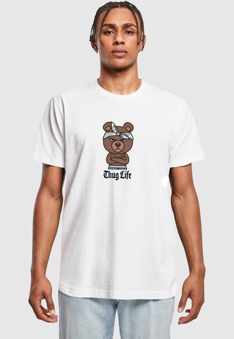 Maglietta 'Bandana Bear Sketch' di Mister Tee in bianco: frontale