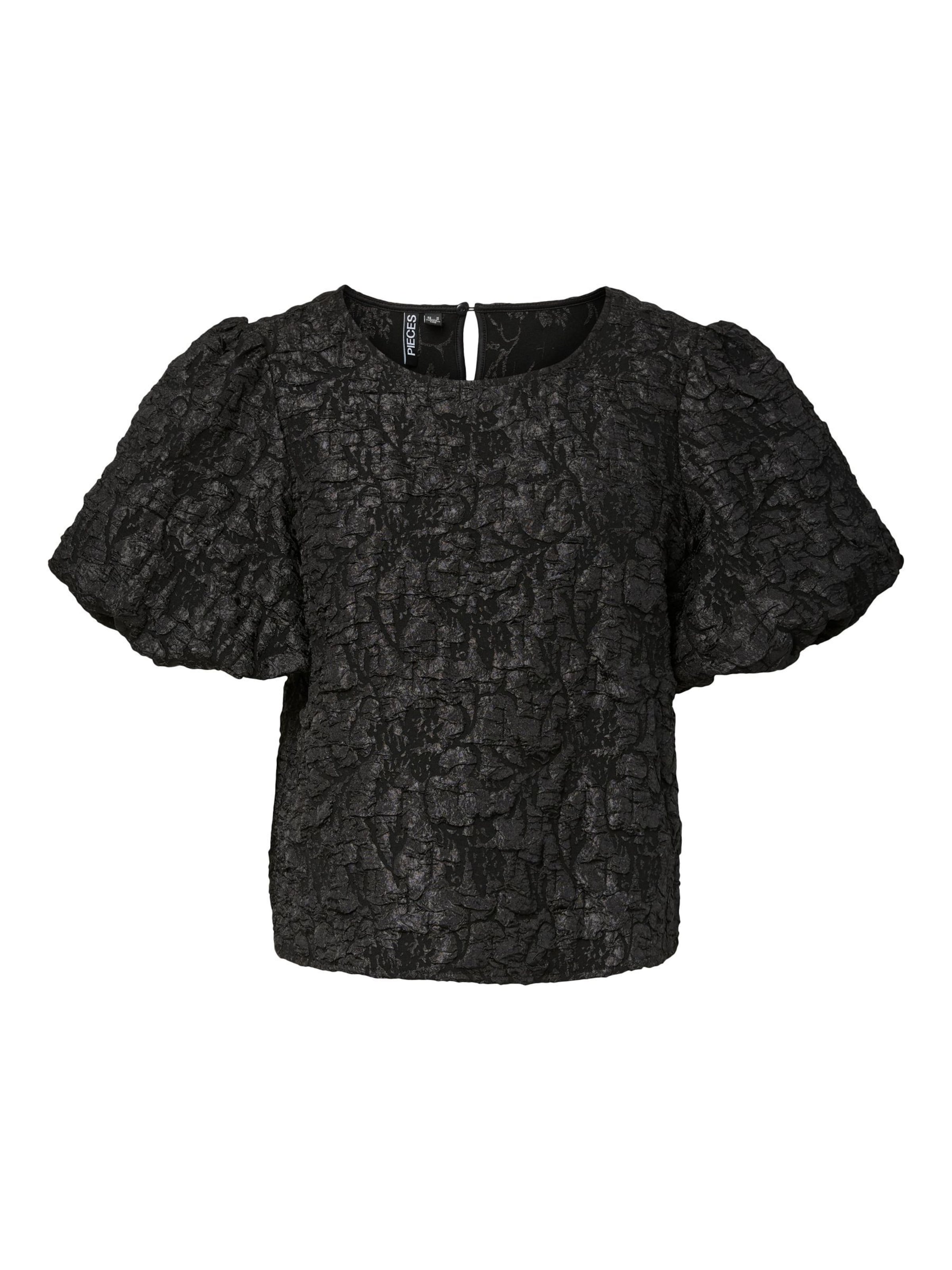 PIECES Bluse 'PCGretchen' in Schwarz: Vorderseite