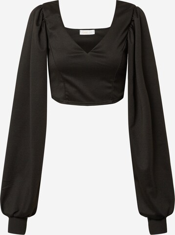 Femme Luxe Shirt 'Emma' in Zwart: voorkant