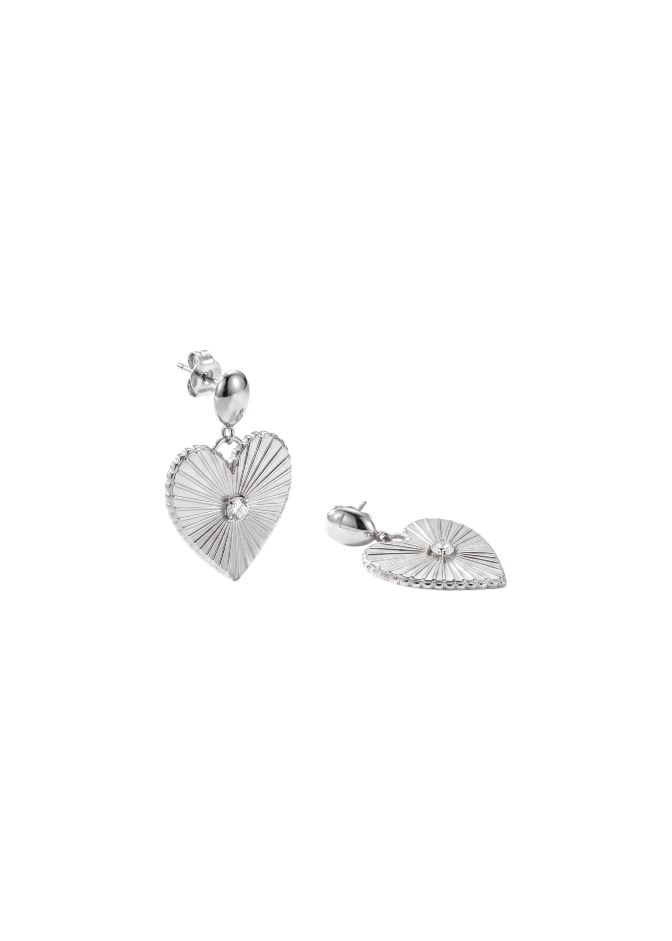 PURELEI Ohrringe 'Shining Heart' in Silber: Vorderseite