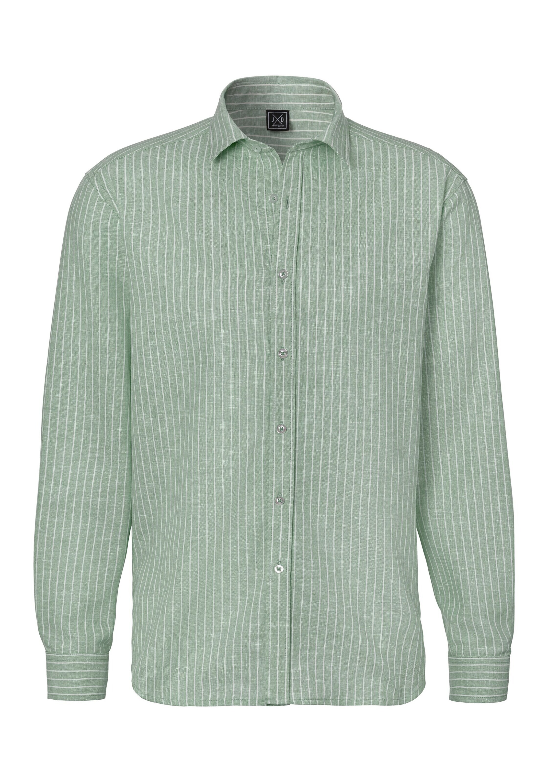 JOHN DEVIN Button Up Shirt in Green: front