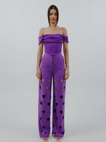 UVIA Overdel 'UVIA, Top crop cu model halter, Roz zmeuriu, M-L' i lilla: forside