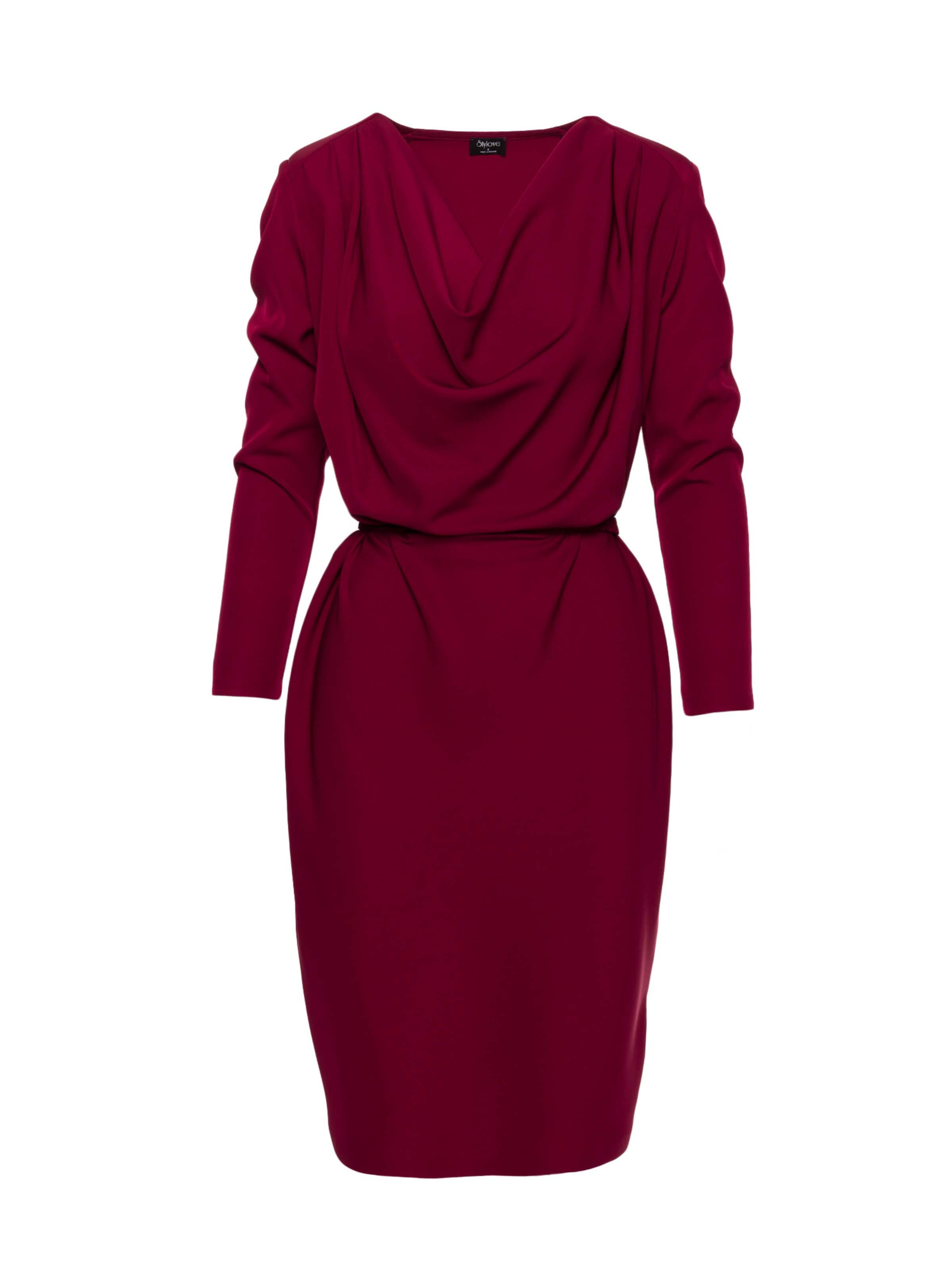 Rochie 'Sukienka z drapowanym dekoltem' de la Stylove pe roșu: față