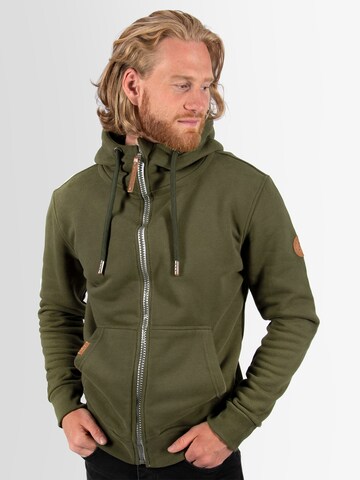 Alessandro Salvarini Zip-Up Hoodie in Green: front