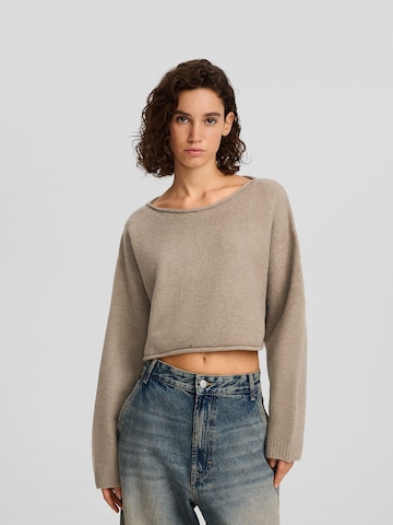 Bershka Sweater in Beige: front