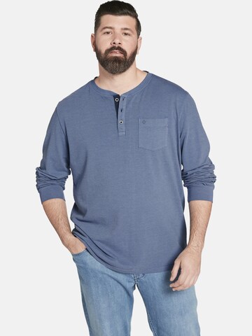 Charles Colby Langarmshirt ' Earl Bryn ' in Blau: Vorderseite