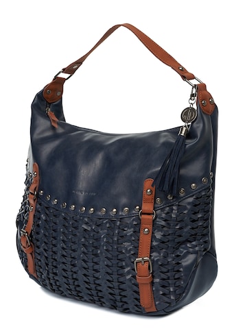 Marc Picard Handbag 'Hobo Bag Flechtoptik' in Blue