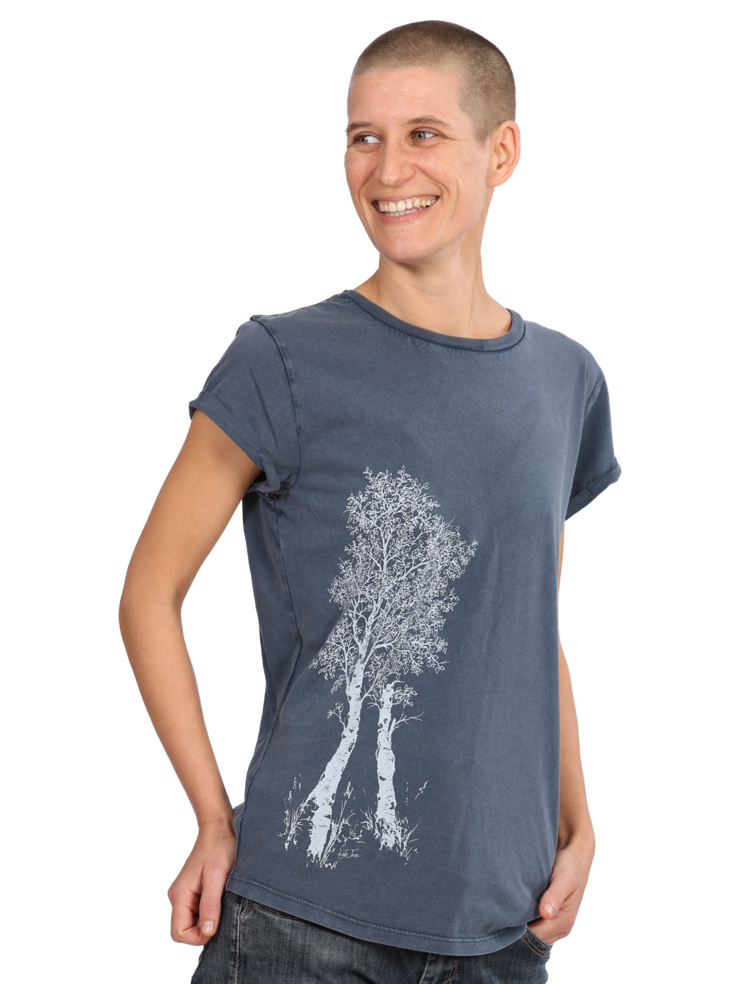 Life-Tree Shirt 'Fairwear Birke' in Blue: front