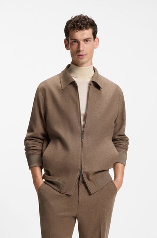BOSS Between-Season Jacket ' Hanry' in Brown: front