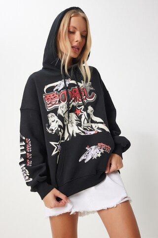 Happiness İstanbul Sweatshirt in Zwart: voorkant