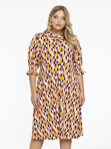 Yoek Shirt Dress in Orange: front