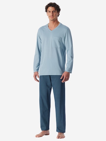 SCHIESSER Schlafanzug ' Comfort Essentials ' in Blau: Vorderseite