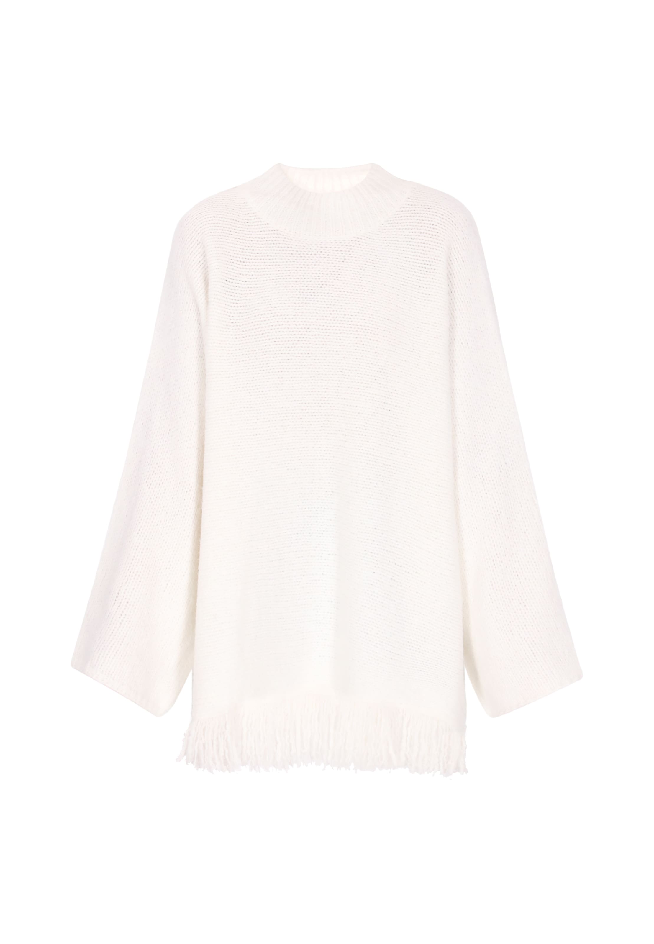 IZIA Υπερμέγεθες πουλόβερ 'Boho' σε λευκό: μπροστά