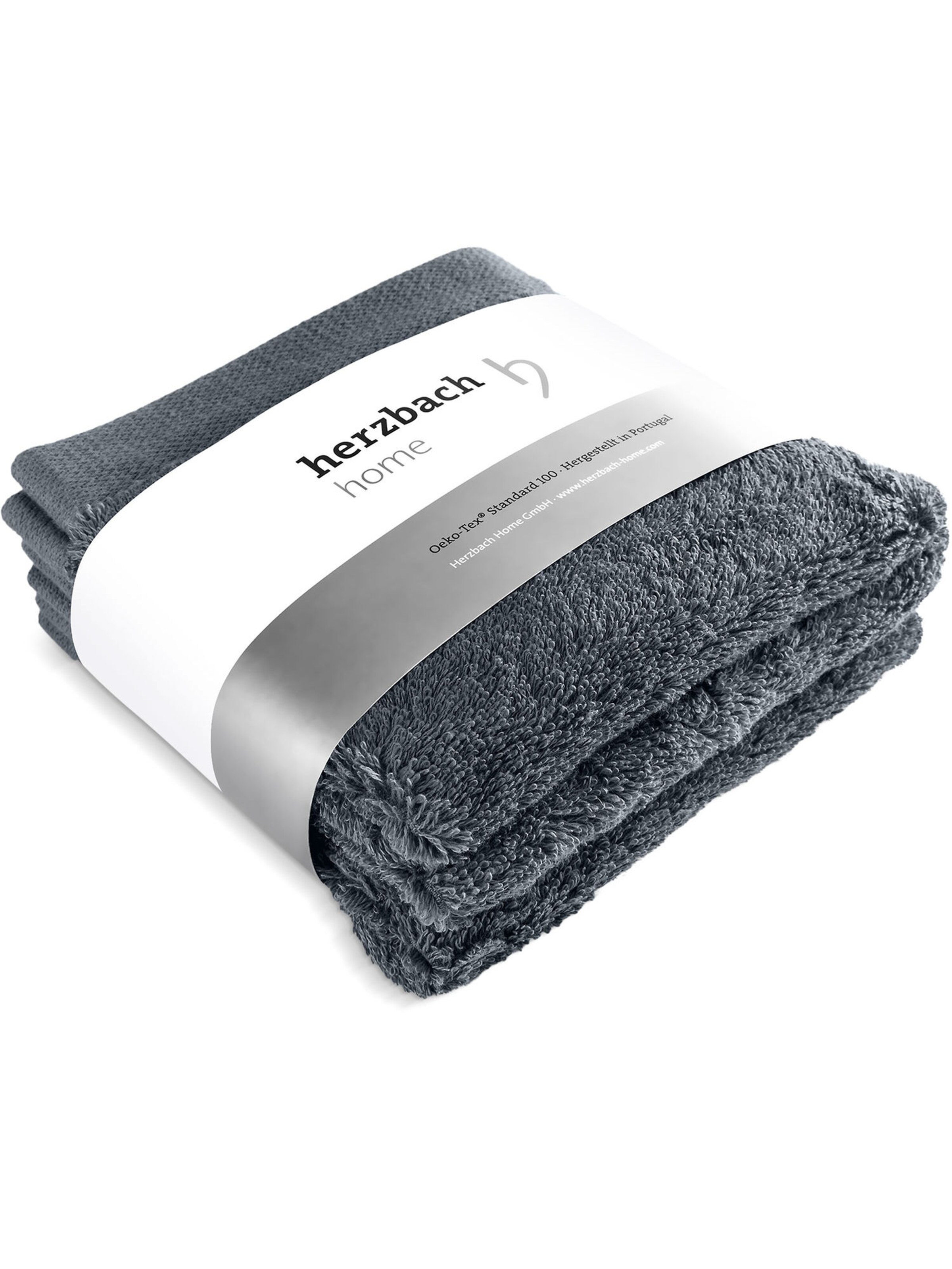 Gant de toilette Herzbach home en noir : devant