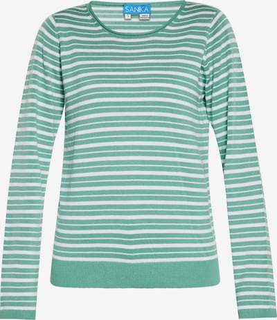 SANIKA Pull-over en vert clair / blanc, Vue avec produit