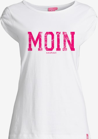 salzhaut T-Shirt 'Biike-Moin' in Weiß: Vorderseite